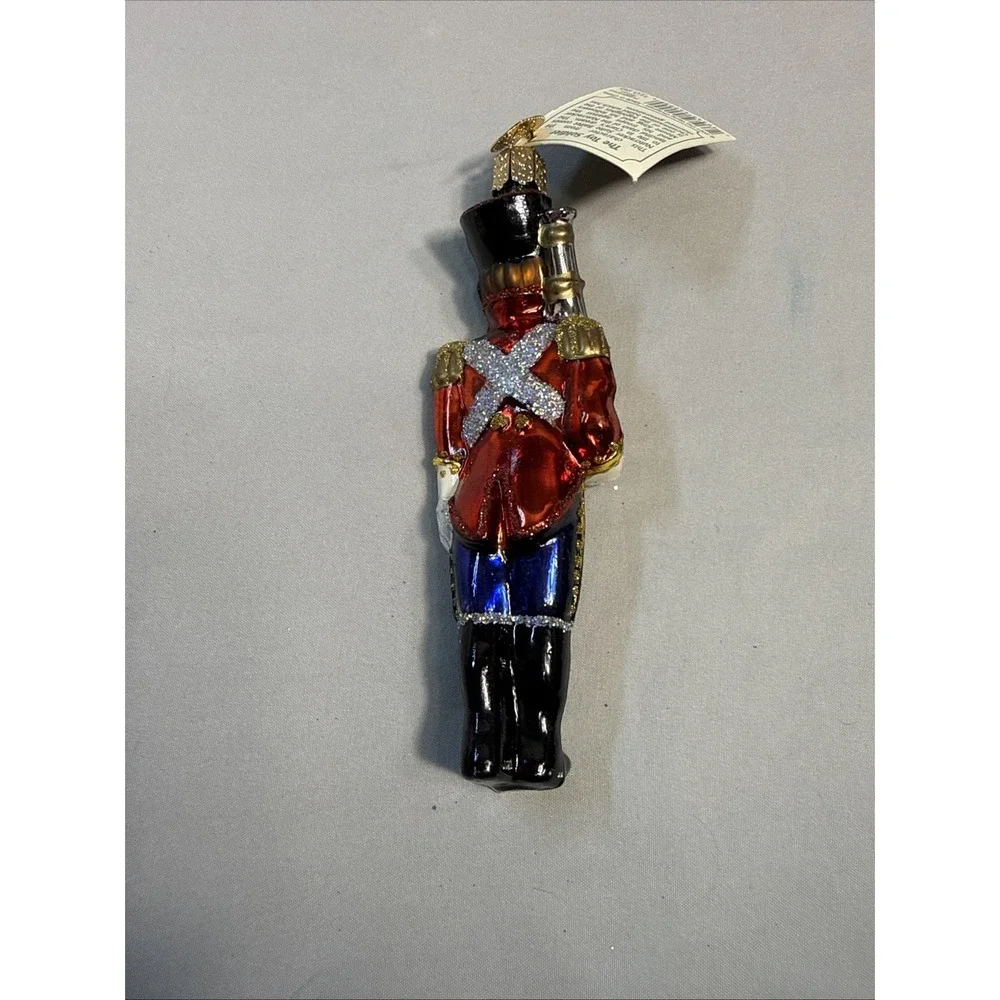 Old World Christmas Toy Soldier Nutcracker Glass Ornament with Tag